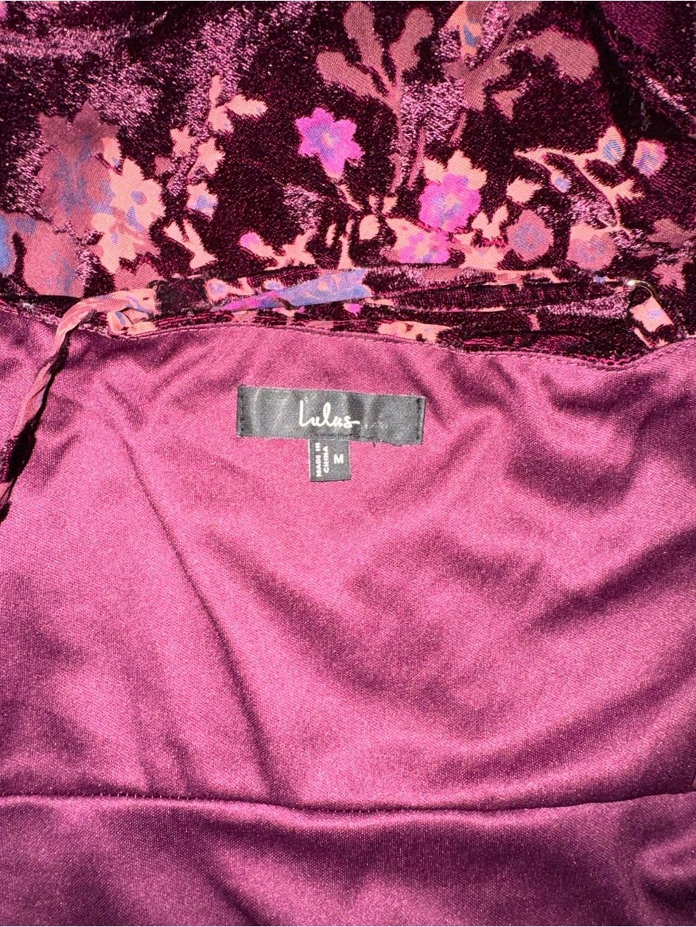 Lulus I Love You Amore Plum Purple Floral Velvet Tiered Maxi Dress - Picture 7 of 8